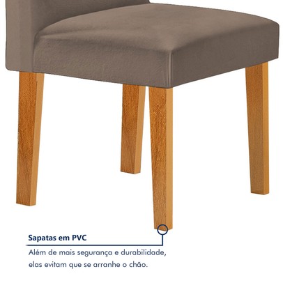 Mesa de Jantar 4 Lugares Lorena Luisa Cinamomo/Bege Escuro - Cel Móveis