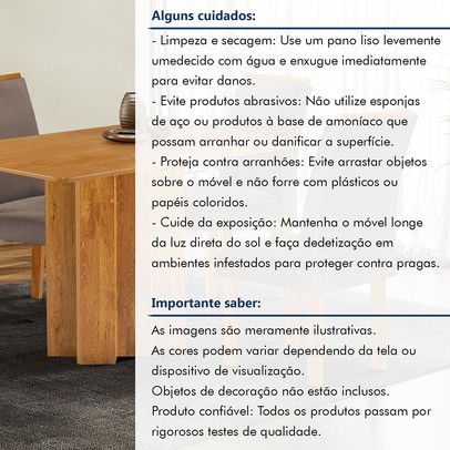 Mesa de Jantar 4 Lugares Lorena Luisa Cinamomo/Bege Escuro - Cel Móveis