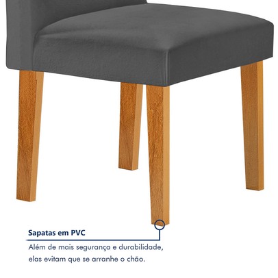 Mesa de Jantar 4 Lugares Lorena Luisa Cinamomo/Cinza - Cel Móveis