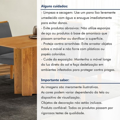 Mesa de Jantar 4 Lugares Lorena Luisa Cinamomo/Cinza - Cel Móveis