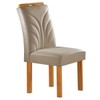 Mesa de Jantar 6 Lugares Dakota com Vidro Off White Cinamomo/Off White/Veludo Bege Claro - Cel Móveis