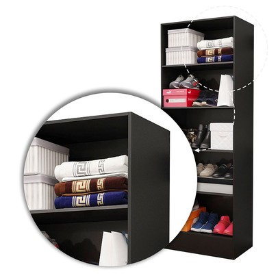 Sapateira Clarice 4 Prateleiras Preto - Carioca Móveis