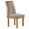 Mesa de Jantar 4 Lugares Lorena Carolina com Vidro Cinamomo/Off White/Bege Claro - Cel Móveis