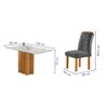 Mesa de Jantar 4 Lugares Lorena Carolina com Vidro Cinamomo/Off White/Cinza - Cel Móveis
