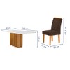 Mesa de Jantar 6 Lugares Lorena com Vidro Cinamomo/Off White/Marrom - Cel Móveis