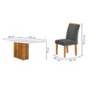 Mesa de Jantar 6 Lugares Lorena com Vidro Cinamomo/Off White/Cinza - Cel Móveis