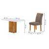 Mesa de Jantar 4 Lugares Lorena com Vidro Cinamomo/Off White/Bege Escuro