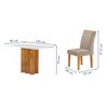 Mesa de Jantar 4 Lugares Lorena com Vidro Cinamomo/Off White/Bege Claro
