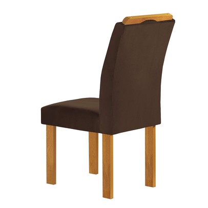 Mesa de Jantar 6 Lugares Lorena Londres com Vidro Cinamomo/Off White/Marrom - Cel Móveis