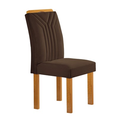 Mesa de Jantar 6 Lugares Lorena Londres com Vidro Cinamomo/Off White/Marrom - Cel Móveis