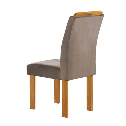 Mesa de Jantar 6 Lugares Lorena Londres com Vidro Cinamomo/Off White/Bege Escuro - Cel Móveis