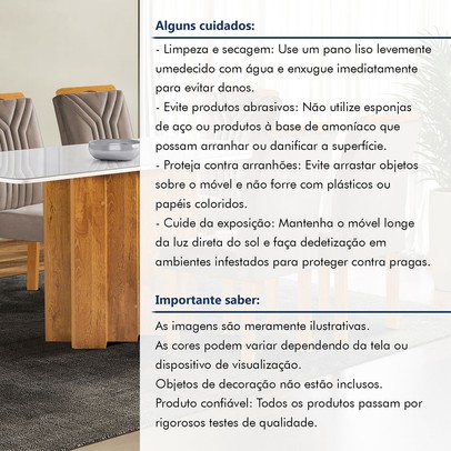 Mesa de Jantar 6 Lugares Lorena Londres com Vidro Cinamomo/Off White/Bege Escuro - Cel Móveis