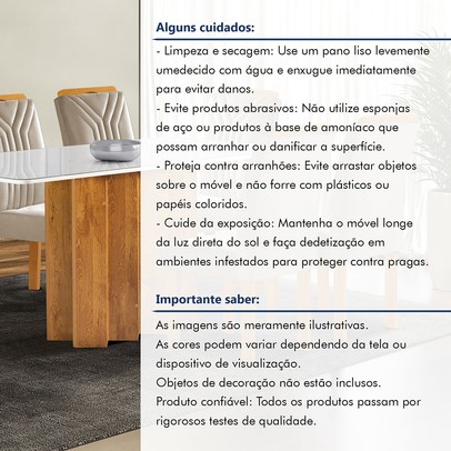 Mesa de Jantar 6 Lugares Lorena Londres com Vidro Cinamomo/Off White/Bege Claro - Cel Móveis