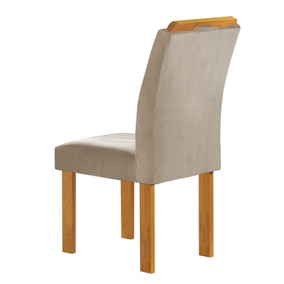 Mesa de Jantar 6 Lugares Lorena Londres com Vidro Cinamomo/Off White/Bege Claro - Cel Móveis