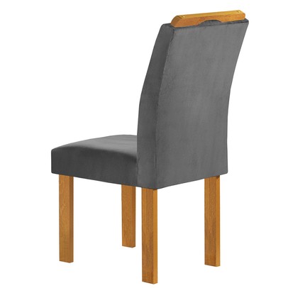 Mesa de Jantar 6 Lugares Lorena Londres com Vidro Cinamomo/Off White/Cinza - Cel Móveis