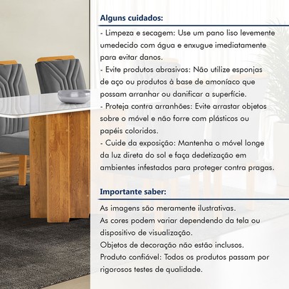 Mesa de Jantar 6 Lugares Lorena Londres com Vidro Cinamomo/Off White/Cinza - Cel Móveis