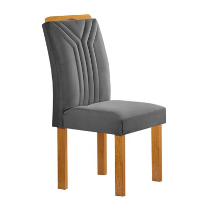 Mesa de Jantar 6 Lugares Lorena Londres com Vidro Cinamomo/Off White/Cinza - Cel Móveis