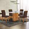 Mesa de Jantar 4 Lugares Lorena Londres com Vidro Cinamomo/Off White/Marrom - Cel Móveis