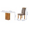 Mesa de Jantar 4 Lugares Lorena Londres com Vidro Cinamomo/Off White/Bege Escuro - Cel Móveis