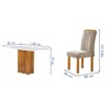 Mesa de Jantar 4 Lugares Lorena Londres com Vidro Cinamomo/Off White/Bege Claro - Cel Móveis
