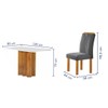 Mesa de Jantar 4 Lugares Lorena Londres com Vidro Cinamomo/Off White/Cinza - Cel Móveis
