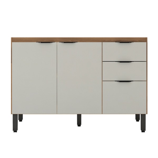 Balcão de Cozinha para Pia 120cm Sophia Amêndola/Nude Prime Tx - Pnr Móveis