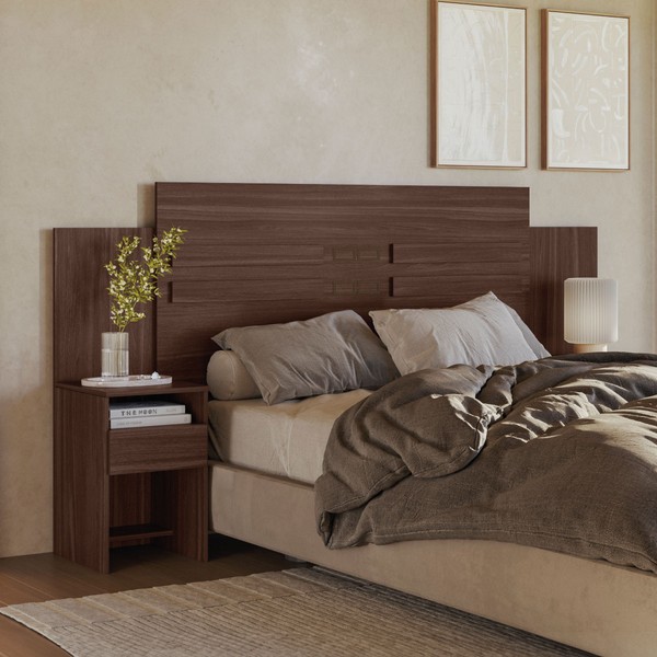 Cabeceira Casal Manila 2 Gavetas Café Touch - Pnr Móveis