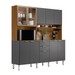 Cozinha Compacta Pitanga 10 Portas 2 Gavetas Amêndola Touch/Grafito Prime Tx - Pnr Móveis