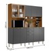 Cozinha Compacta Pitanga 10 Portas 2 Gavetas Amêndola Touch/Grafito Prime Tx - Pnr Móveis