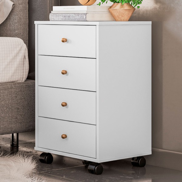 Gaveteiro Office Presidence 4 Gavetas Branco - Pnr Móveis