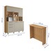 Cozinha Compacta Nobreza 5 Portas 2 Gavetas com Ilha Gourmet 100% Mdf Carvalho/Greige - Nesher