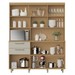 Cozinha Compacta Nobreza 5 Portas 2 Gavetas com Ilha Gourmet 100% Mdf Carvalho/Greige - Nesher