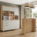 Cozinha Compacta Nobreza 5 Portas 2 Gavetas com Ilha Gourmet 100% Mdf Carvalho/Greige - Nesher