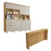 Cozinha Compacta Nobreza 7 Portas 2 Gavetas com Ilha Gourmet 100% Mdf Carvalho/Greige - Nesher