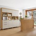 Cozinha Compacta Nobreza 7 Portas 2 Gavetas com Ilha Gourmet 100% Mdf Carvalho/Greige - Nesher