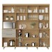 Cozinha Compacta Nobreza 7 Portas 2 Gavetas com Ilha Gourmet 100% Mdf Carvalho/Greige - Nesher