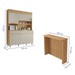 Cozinha Compacta 5 Portas 2 Gavetas com Ilha Gourmet 100% Mdf Carvalho/Greige - Nesher