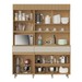 Cozinha Compacta 5 Portas 2 Gavetas com Ilha Gourmet 100% Mdf Carvalho/Greige - Nesher