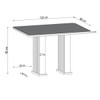 Mesa de Jantar 4 Lugares Madeline com Vidro Ripado Mel/Cinza/Grafite - Viero Móveis