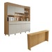 Cozinha Compacta Realeza 6 Portas 3 Gavetas com Ilha Gourmet 100% Mdf Carvalho/Greige - Nesher