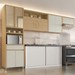 Cozinha Completa Consessa 8 Portas 1 Gaveta com Vidro e Relógio 100% Mdf  Carvalho/Greige - Nesher