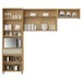 Cozinha Compacta Condessa 6 Portas 1 Gaveta com Vidro e Relógio 100% Mdf Carvalho/Greige - Nesher