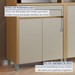 Cozinha Compacta Condessa 8 Portas 1 Gaveta com Vidro e Relógio e Ilha Gourmet 100% Mdf Carvalho/Greige - Nesher