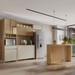 Cozinha Compacta Condessa 8 Portas 1 Gaveta com Vidro e Relógio e Ilha Gourmet 100% Mdf Carvalho/Greige - Nesher