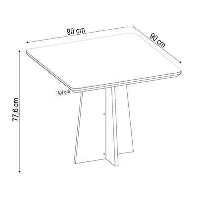 Mesa de Jantar 4 Lugares Venice com Vidro Mel/Bege/Off White - Viero Móveis