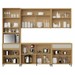 Cozinha Completa Condessa 11 Portas 2 Gavetas com Ilha Gourmet e Relógio 100% Mdf Carvalho/Greige - Nesher