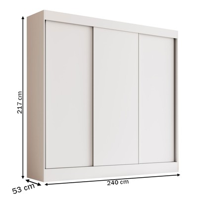 Guarda-Roupa Casal Michigan 3 Portas 4 Gavetas 100% Mdf Branco - Doripel Móveis