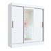 Guarda-Roupa Casal Londres 3 Portas 2 Gavetas com Espelho 100% Mdf Branco - Doripel Móveis