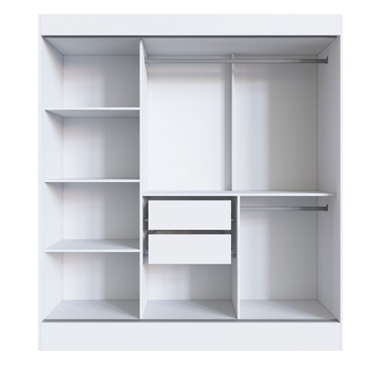 Guarda-Roupa Casal Londres 3 Portas 2 Gavetas com Espelho 100% Mdf Branco - Doripel Móveis
