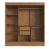 Guarda-Roupa Casal Londres 3 Portas 2 Gavetas com Espelho 100% Mdf Off White/Nogueira - Doripel Móveis
